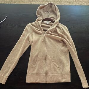 Light Brown Banana Republic Hooded Zip- Up Sweater